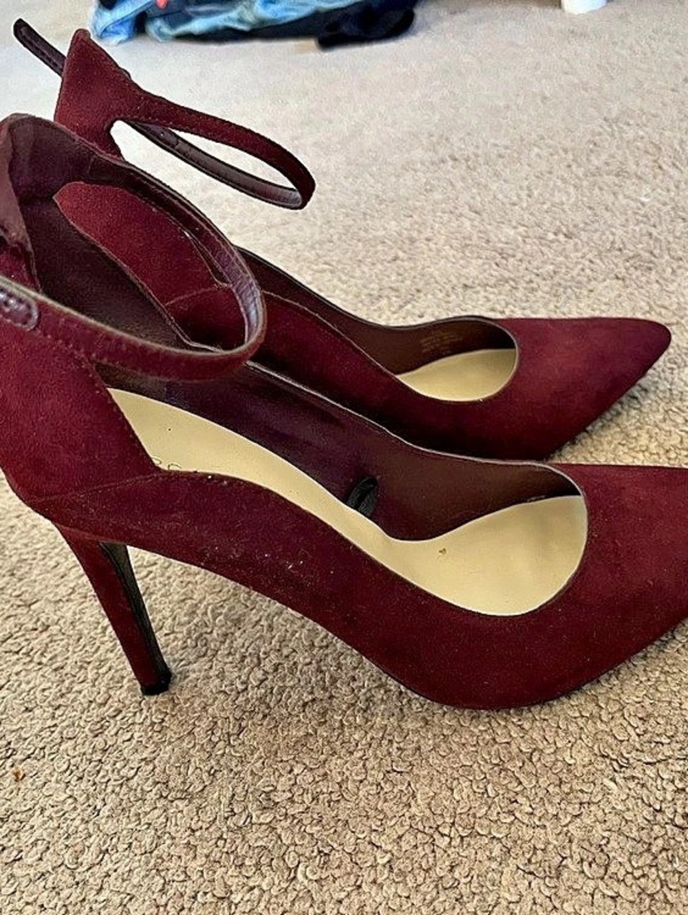 Marc Fisher Rvker Two-Piece Stiletto Pumps Burgundy